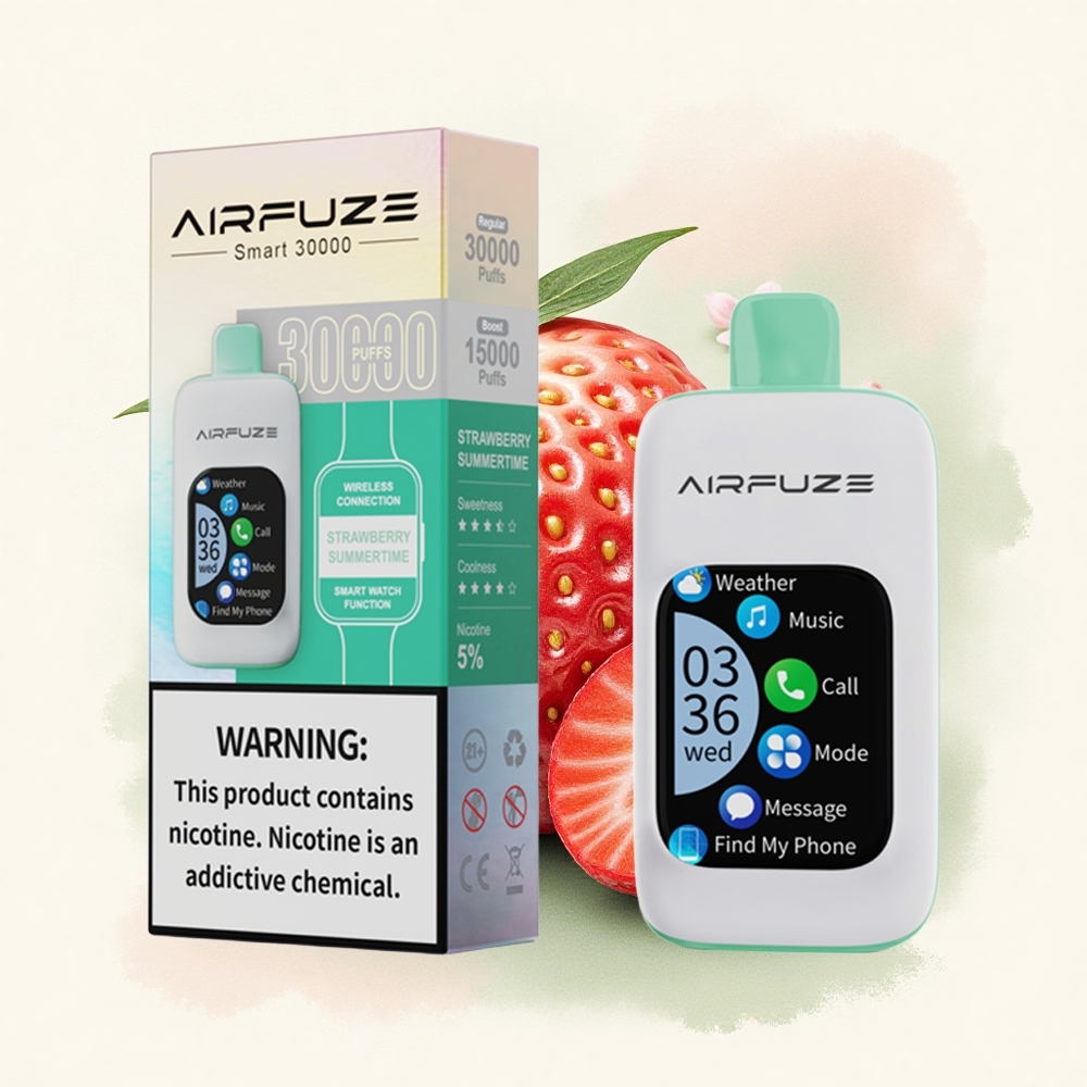 AirFuze Smart 30000 Aardbeien Zomertijd 5% Nicotine 900mAh Type-C