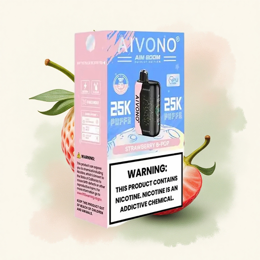 Aivono Aim Boom 25000 Aardbei B Pop Nicotinevrij/Zwevend Nicotinegehalte 650mAh