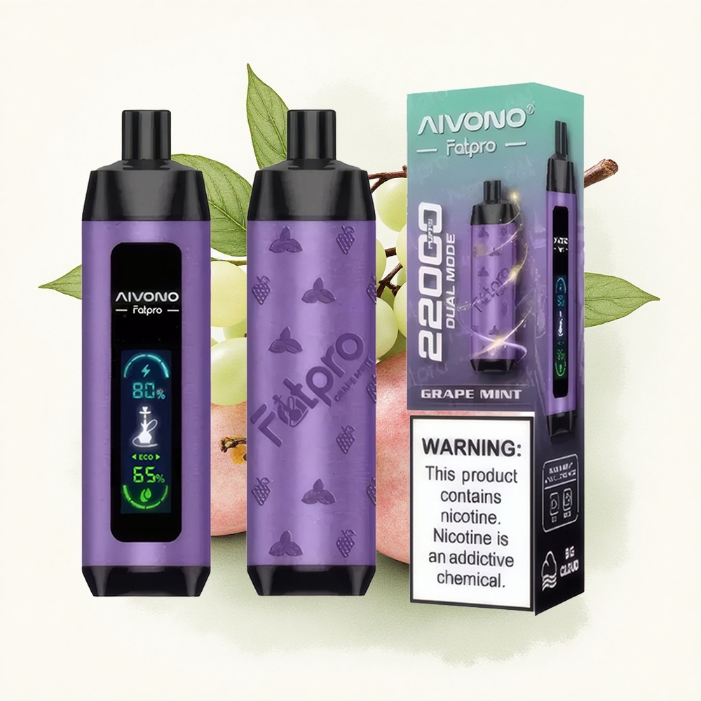 Aivono Aim Fatpro 22000 Druif Munt 5% Nicotine 28ml 600mAh