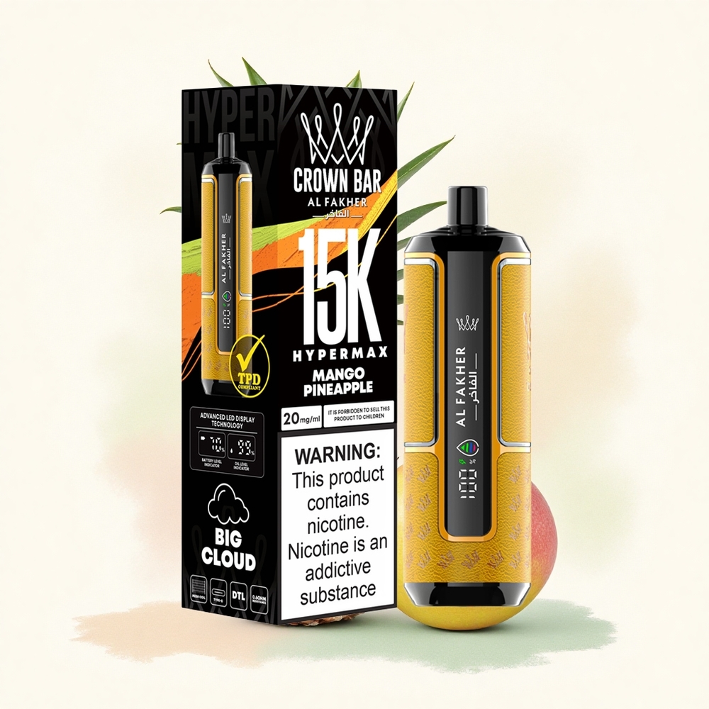 Al Fakher Crown Bar 15K Hypermax Ananas Mango 600mAh Type-C 22ml