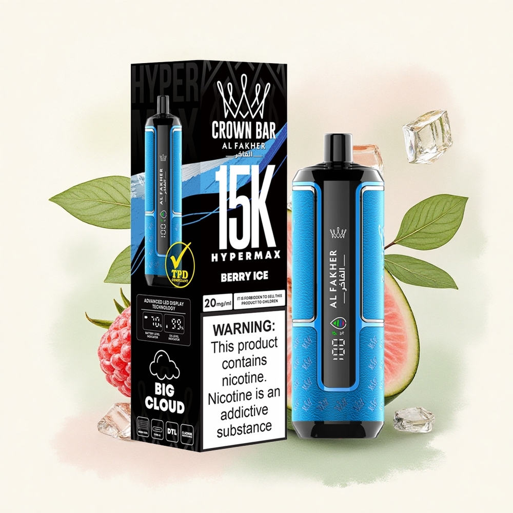 Al Fakher Crown Bar 15K Hypermax Bes Ice 22ml 600mAh Direct-to-Long