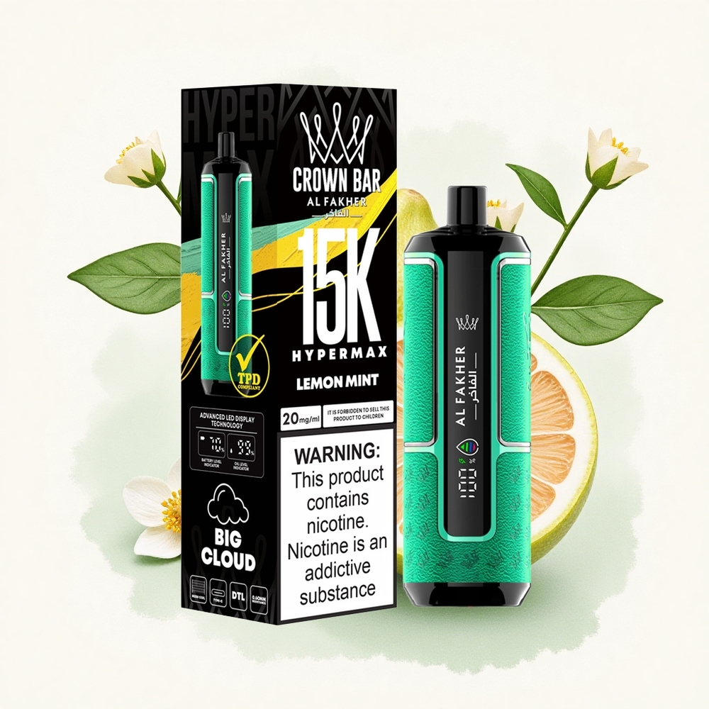 Al Fakher Crown Bar 15K Hypermax Citroen Munt 22ml 600mAh