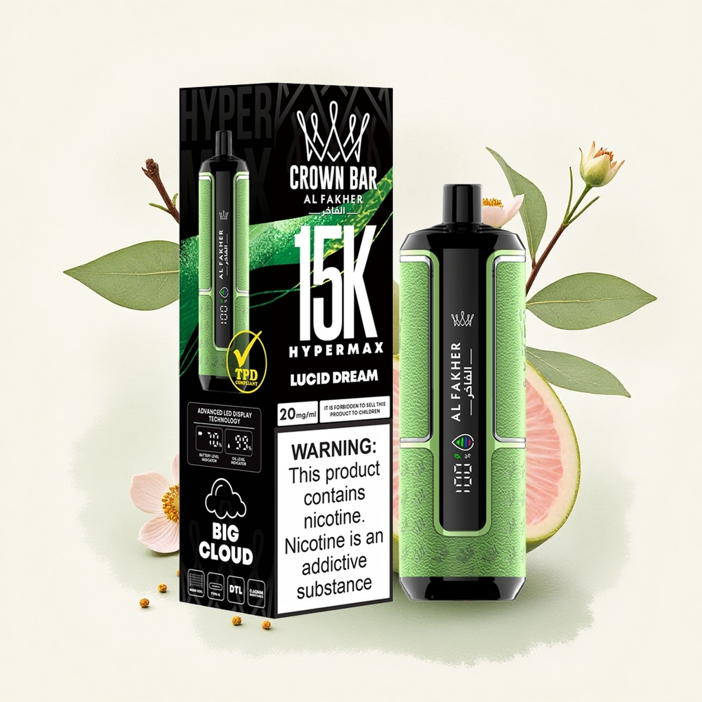 Al Fakher Crown Bar 15K Hypermax Lucid Droom 600mAh Direct-to-Long