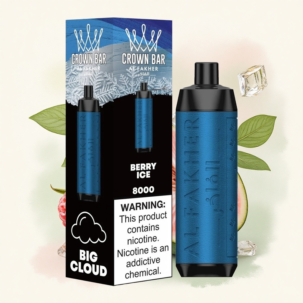 Al Fakher Crown Bar 8000 Crystal Bessen IJs 600mAh 18ml Nicotine