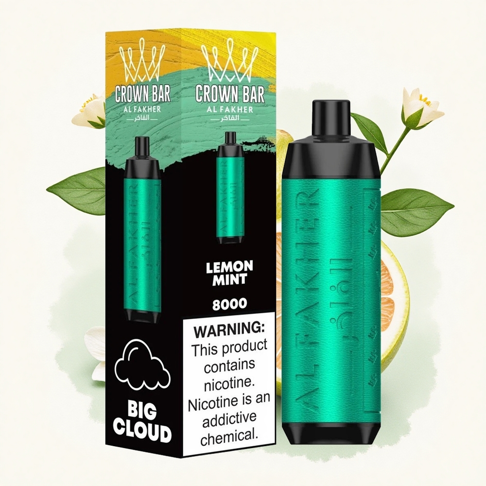 Al Fakher Crown Bar 8000 Crystal Citroen Munt 600mAh 18ml Nicotine