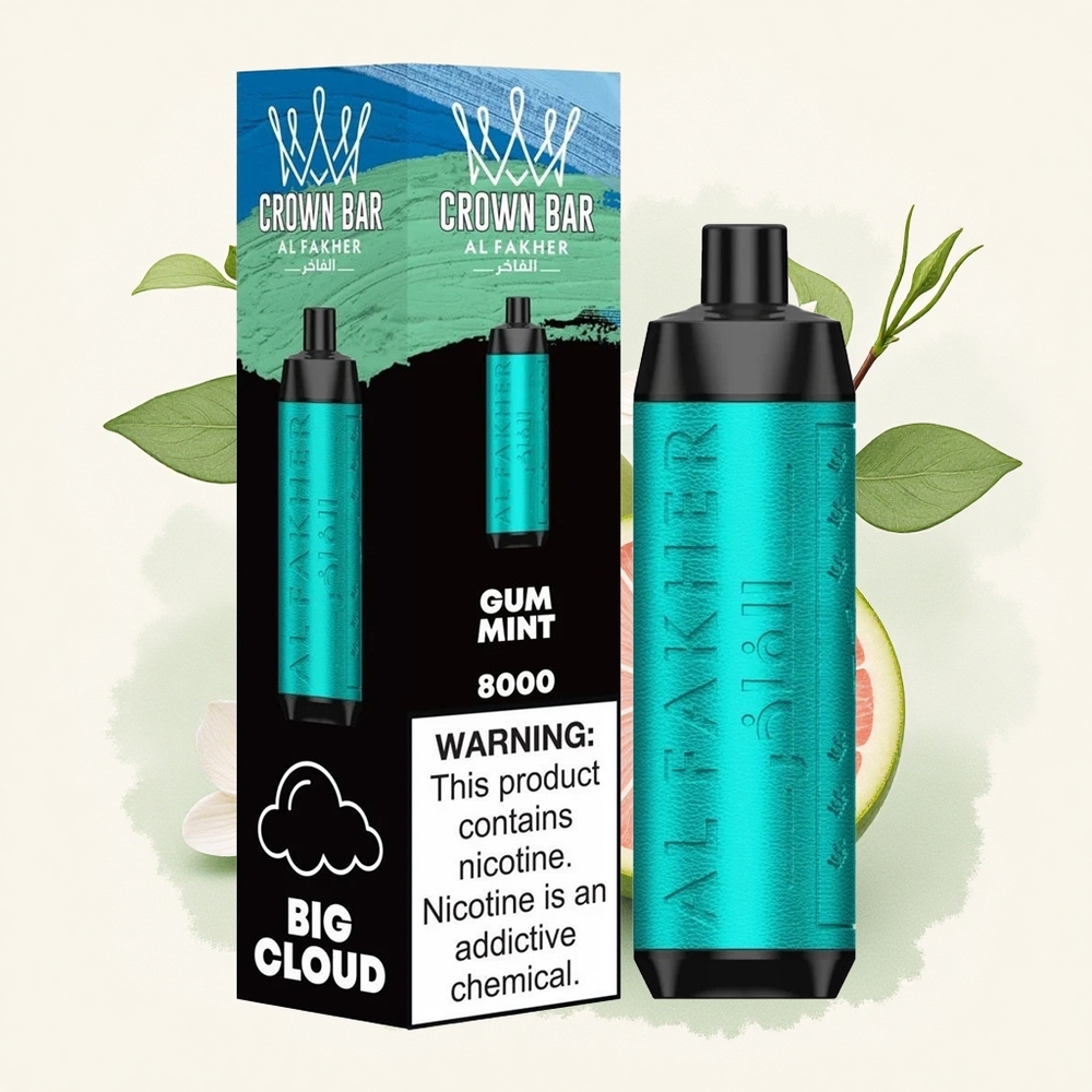 Al Fakher Crown Bar 8000 Crystal Kauwgombal Mint 600mAh 18ml