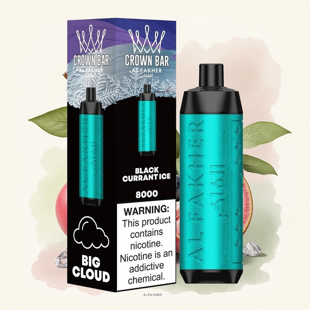 Al Fakher Crown Bar 8000 Crystal Zwarte Bes IJs met 5mg Nicotine en 600mAh