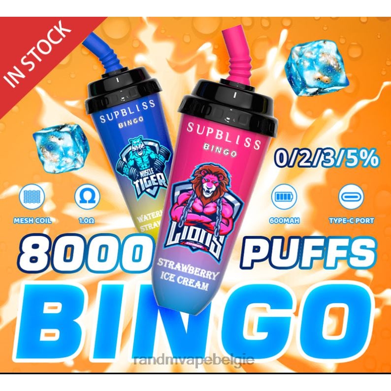 RandM Vape Prijs | RandM Supbliss Bingo 8000 vape pod-apparaat 1 st aardbei-kiwi FV0D6255