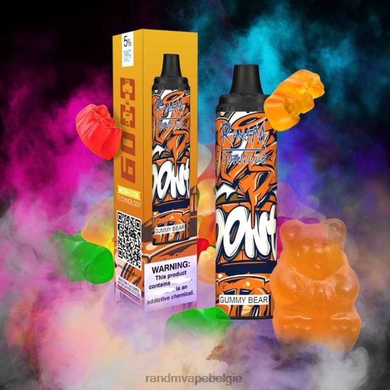 RandM Vape België | RandM Tornado 6000 luchtstroomregeling vape pod-apparaat 1 st gummybeer FV0D6281