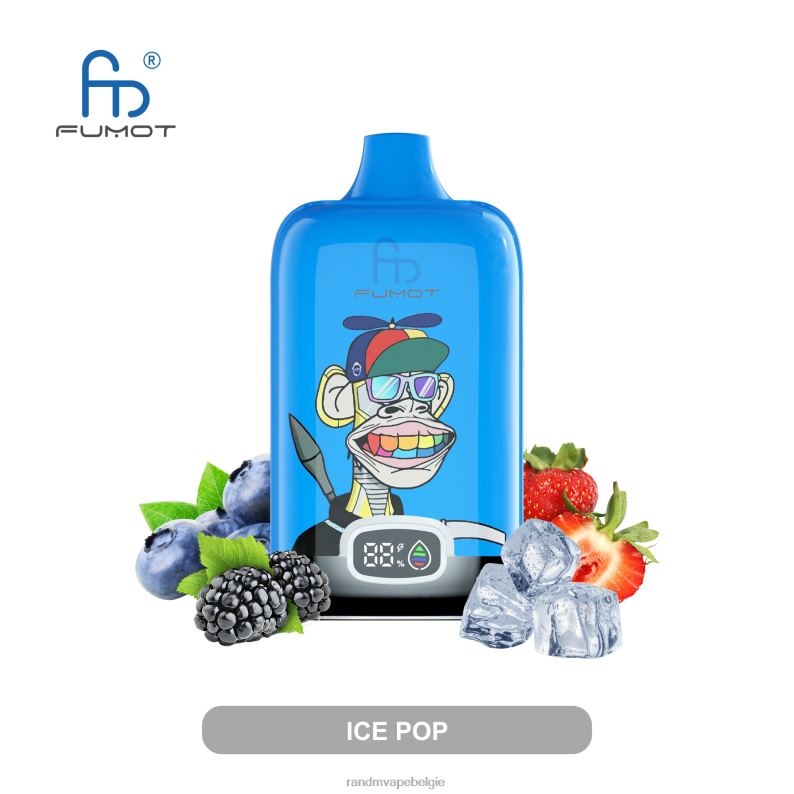 RandM Tornado Belgium | Fumot Original RandM Digital Box 12000 batterij en vloeistofdisplay vape-apparaat gemixte bessen FV0D613
