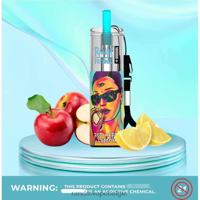 RandM Vape België | RandM Tornado 10000 plus luchtstroomregeling vape-apparaat 1 st aardbei-kiwi FV0D681