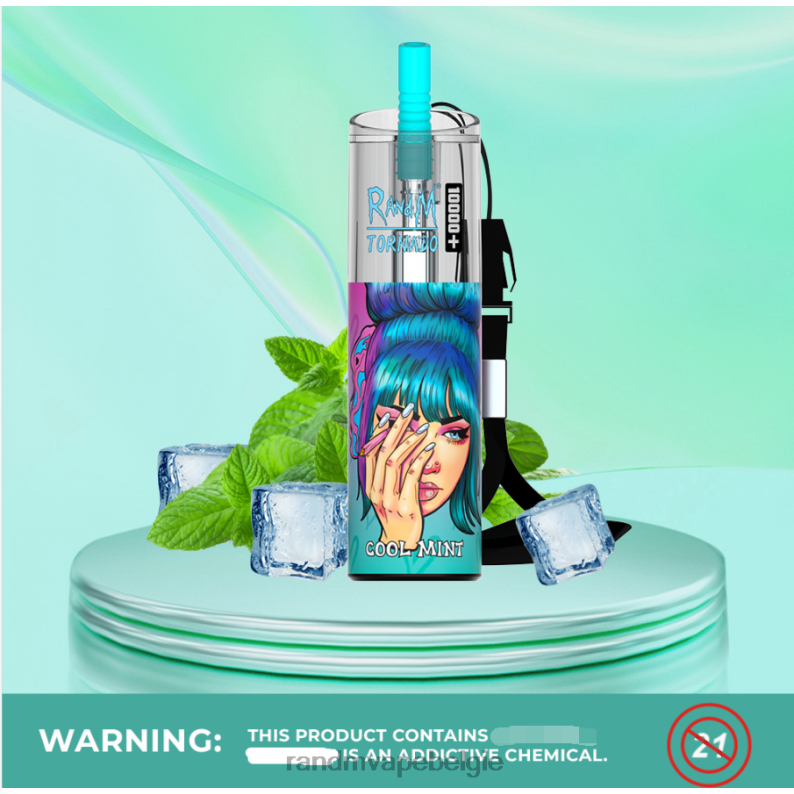 RandM Vape België | RandM Tornado 10000 plus luchtstroomregeling vape-apparaat 1 st aardbei-kiwi FV0D681