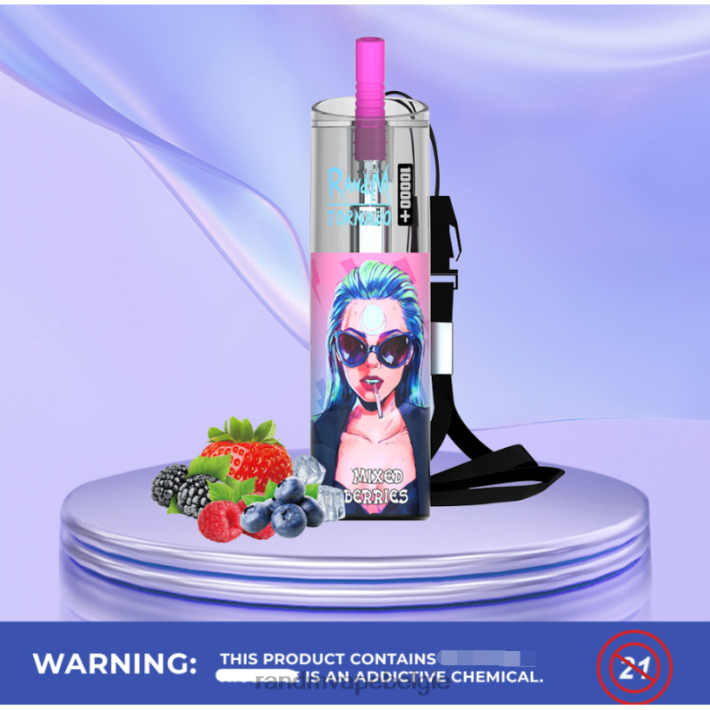 RandM Vape België | RandM Tornado 10000 plus luchtstroomregeling vape-apparaat 1 st aardbei-kiwi FV0D681