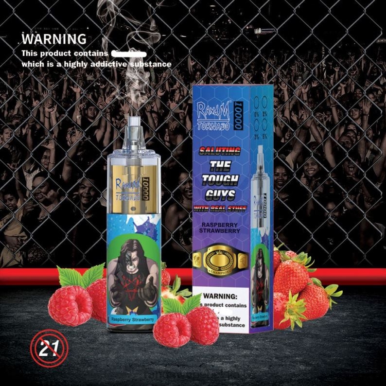 RandM Vape Antwerpen | RandM Tornado 10000 luchtstroomregeling vape-apparaat 1 st framboos aardbei FV0D6102