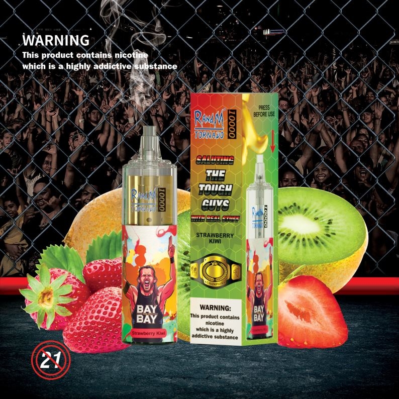 RandM Vapes Bestellen | RandM Tornado 10000 luchtstroomregeling vape-apparaat 1 st aardbei-kiwi FV0D6118