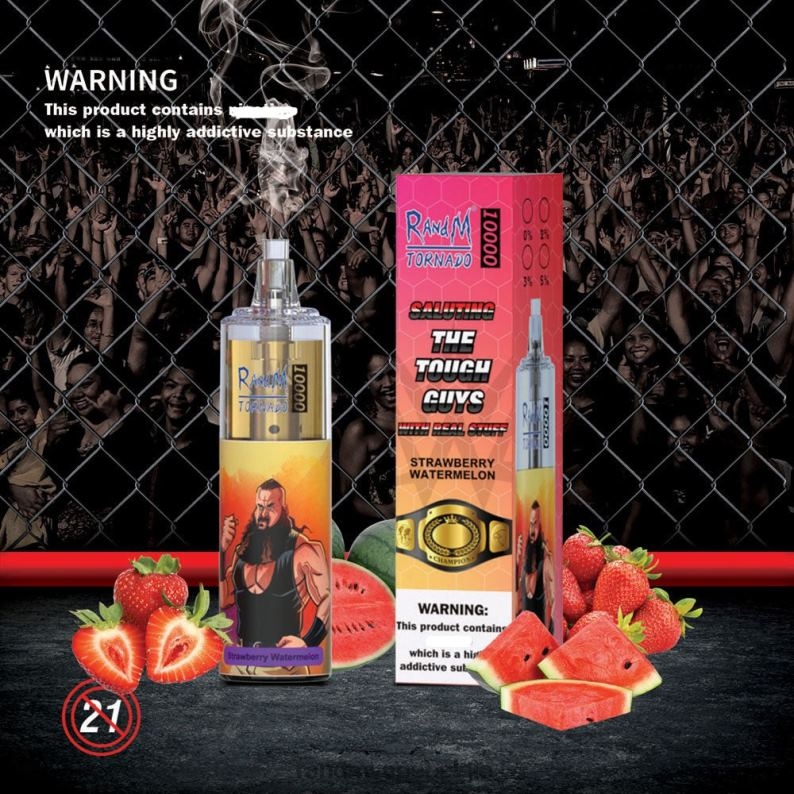 RandM Vapes Bestellen | RandM Tornado 10000 luchtstroomregeling vape-apparaat 1 st aardbei-kiwi FV0D6118