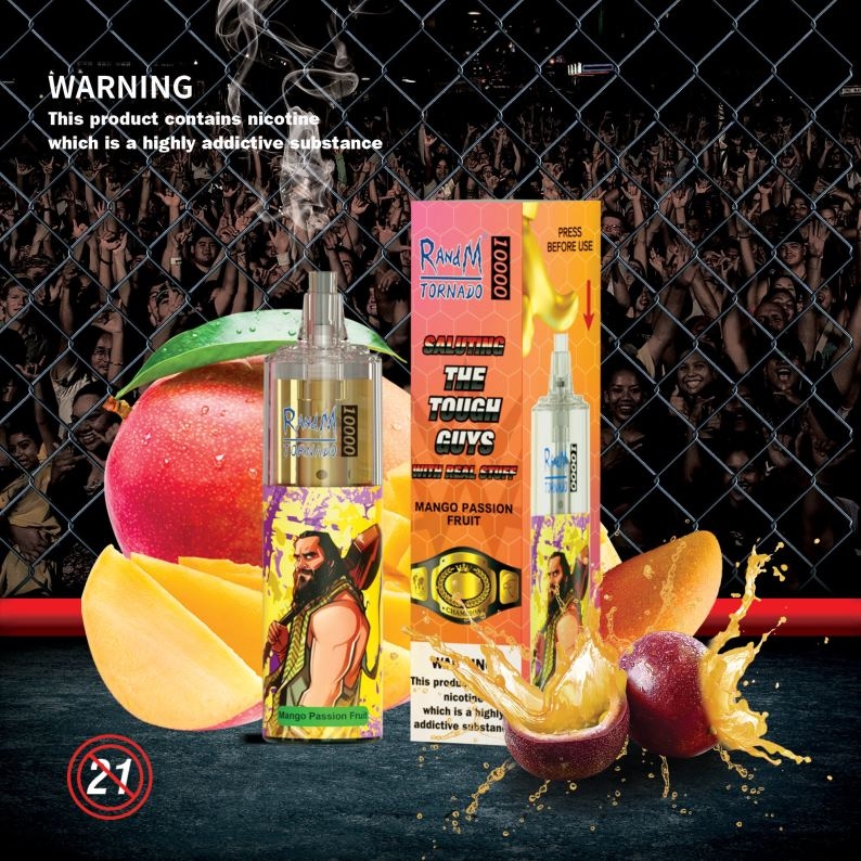 RandM Vapes Bestellen | RandM Tornado 10000 luchtstroomregeling vape-apparaat 1 st aardbei-kiwi FV0D6118