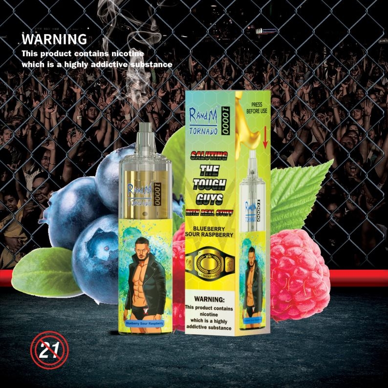 RandM Vapes Bestellen | RandM Tornado 10000 luchtstroomregeling vape-apparaat 1 st aardbei-kiwi FV0D6118