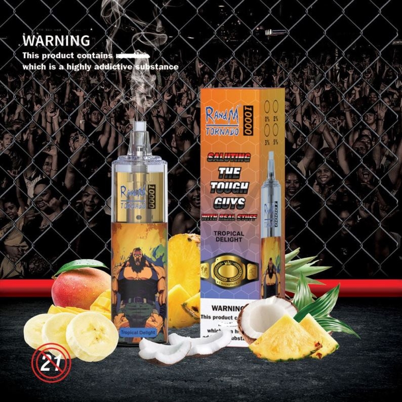 RandM Vapes Bestellen | RandM Tornado 10000 luchtstroomregeling vape-apparaat 1 st aardbei-kiwi FV0D6118