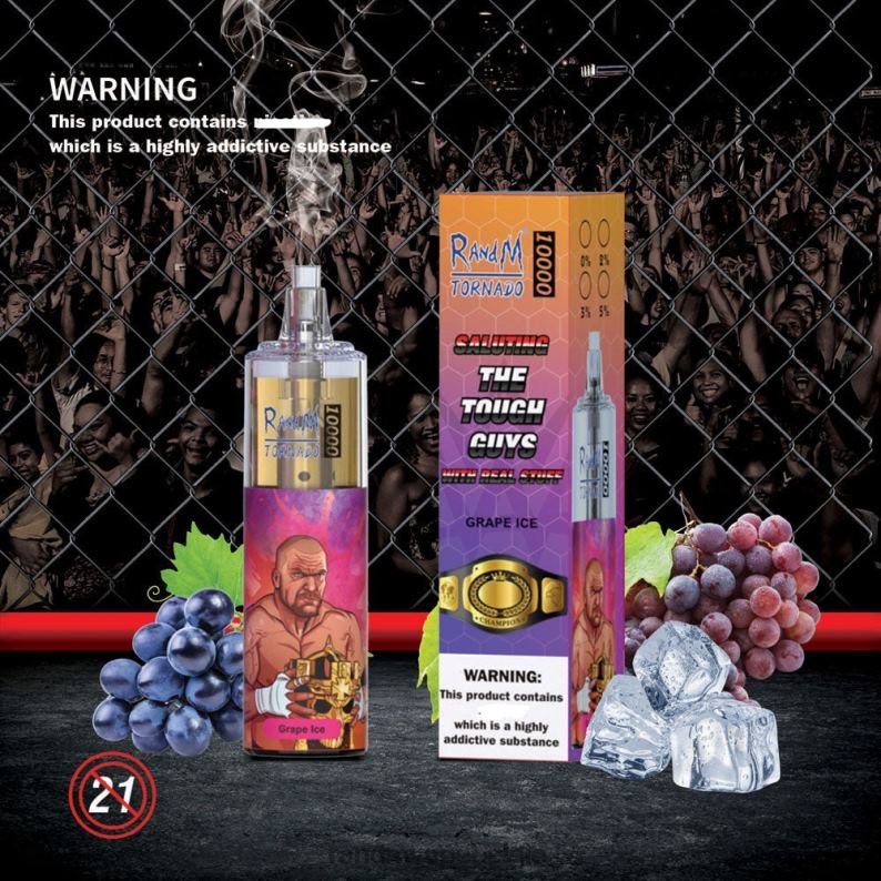 RandM Vapes Bestellen | RandM Tornado 10000 luchtstroomregeling vape-apparaat 1 st aardbei-kiwi FV0D6118