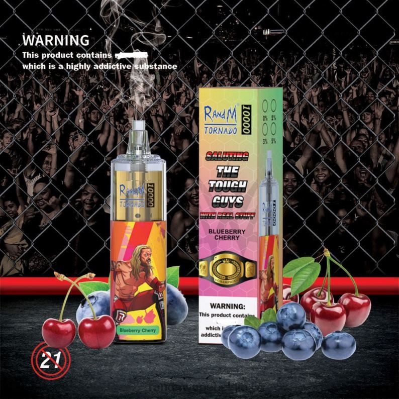RandM Vapes Bestellen | RandM Tornado 10000 luchtstroomregeling vape-apparaat 1 st aardbei-kiwi FV0D6118