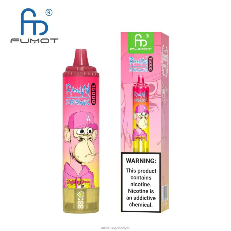 RandM Tornado Belgium | Fumot RandM Tornado 15000 vape-apparaat met batterij en ejuice-display versie 1 ananas ijs FV0D623