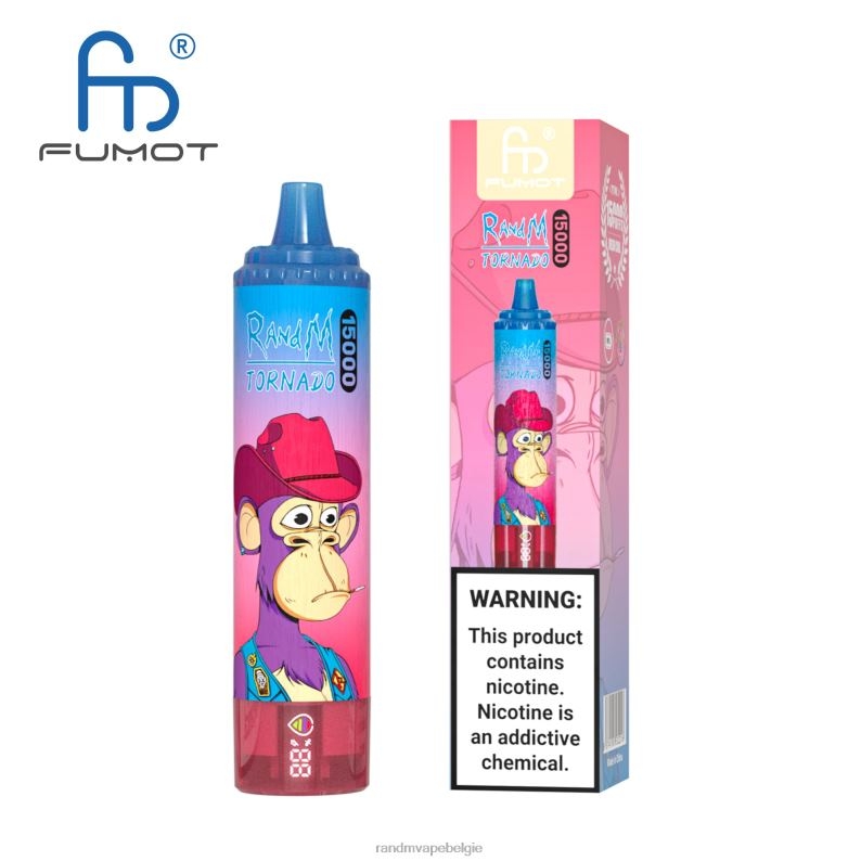 RandM Tornado Belgium | Fumot RandM Tornado 15000 vape-apparaat met batterij en ejuice-display versie 1 ananas ijs FV0D623