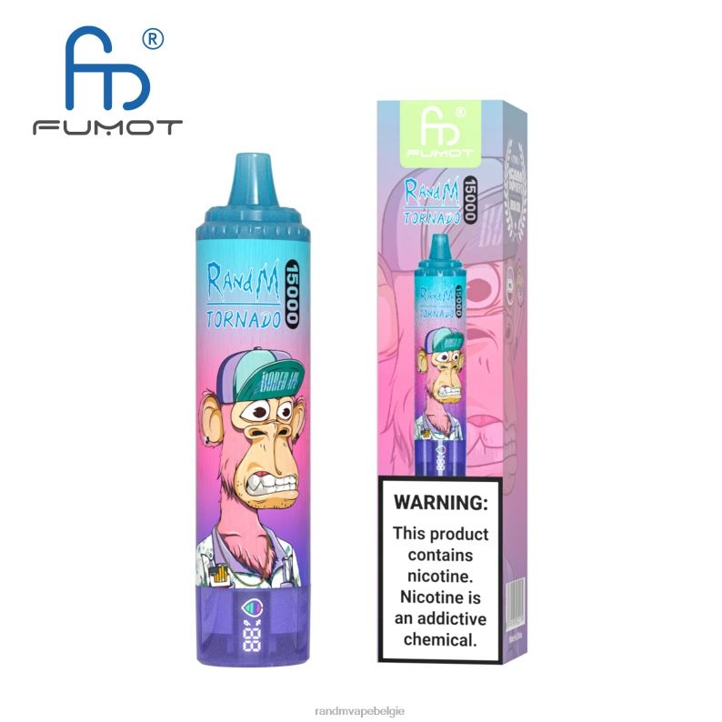 RandM Tornado Belgium | Fumot RandM Tornado 15000 vape-apparaat met batterij en ejuice-display versie 1 ananas ijs FV0D623