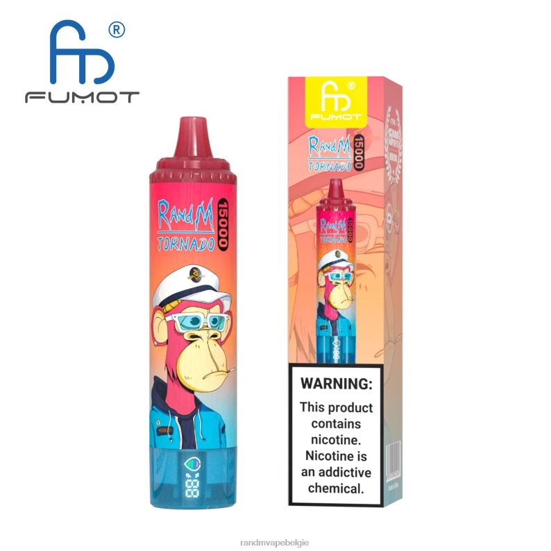 RandM Tornado Belgium | Fumot RandM Tornado 15000 vape-apparaat met batterij en ejuice-display versie 1 ananas ijs FV0D623