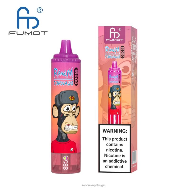 RandM Tornado Belgium | Fumot RandM Tornado 15000 vape-apparaat met batterij en ejuice-display versie 1 ananas ijs FV0D623
