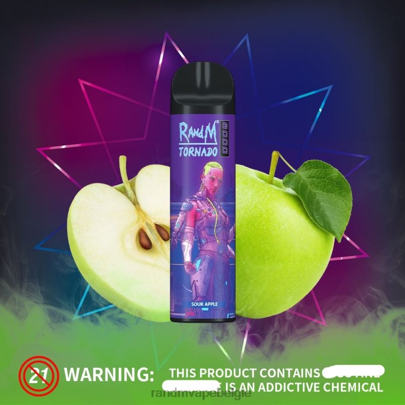 RandM Tornado Belgium | RandM Tornado 8000 vape-apparaat met luchtstroomregeling 1 st druif sinaasappel FV0D6243
