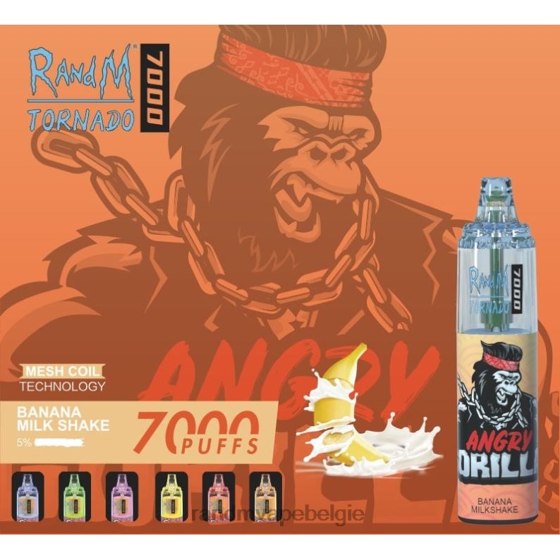 RandM Tornado Bestellen | RandM Tornado 7000 vape-apparaat met luchtstroomregeling 1 st bananen milkshake FV0D6177