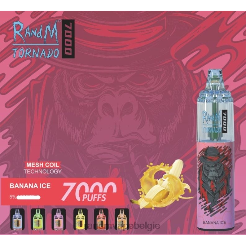 RandM Tornado Bestellen | RandM Tornado 7000 vape-apparaat met luchtstroomregeling 1 st bananen milkshake FV0D6177