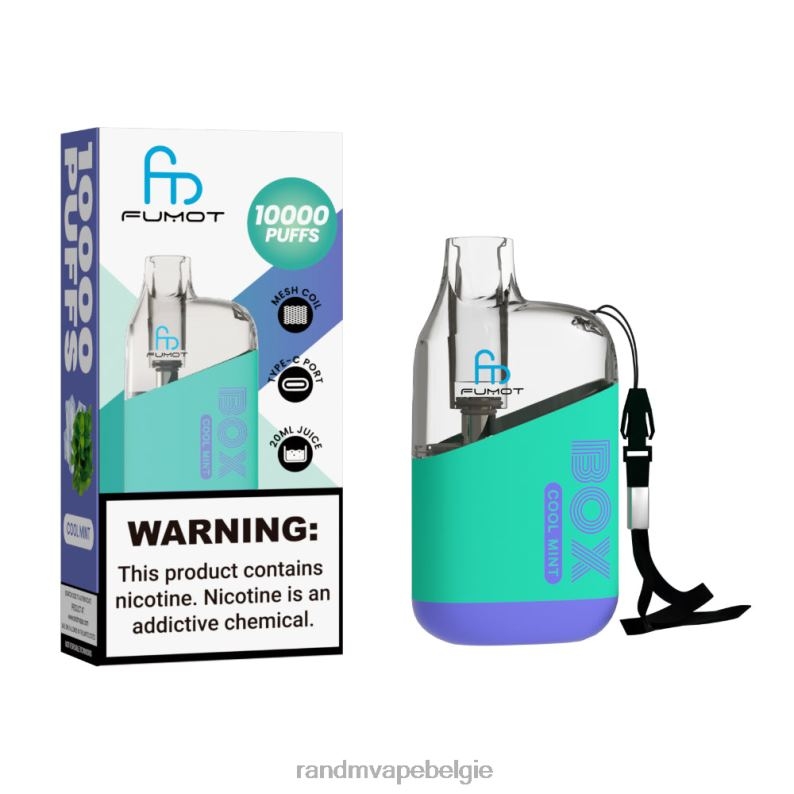 RandM Tornado Bestellen | Fumot Original RandM Tornado Box 10000 luchtstroomregeling vape-apparaat 1 st frisse munt FV0D687