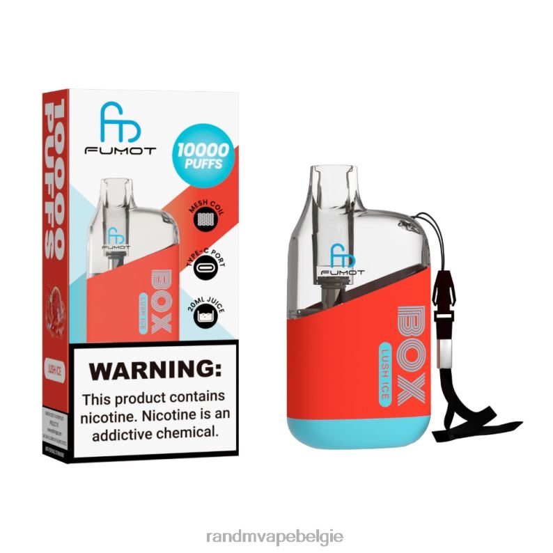 RandM Tornado Vape Smaken | Fumot Original RandM Tornado Box 10000 luchtstroomregeling vape-apparaat 1 st weelderig ijs FV0D686